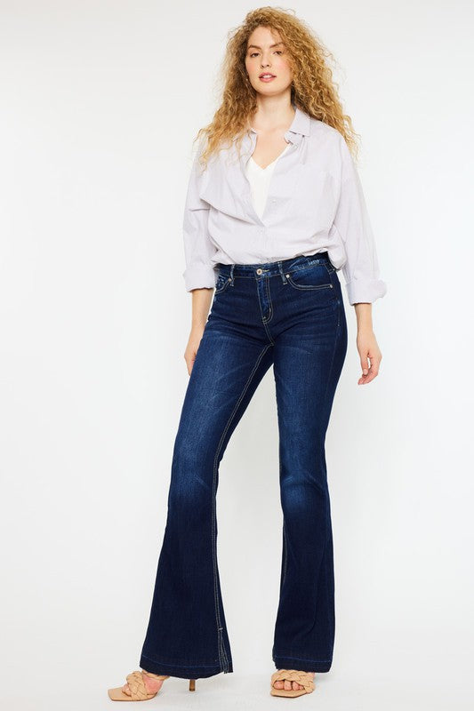 Mid Rise Hem Detail Flare - KC7315D