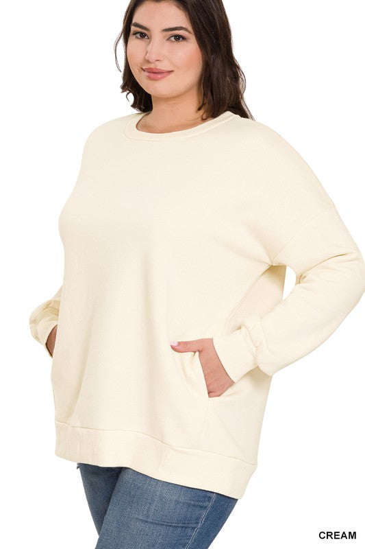 PLUS LONG SLEEVE ROUND NECK SWEATSHIRT