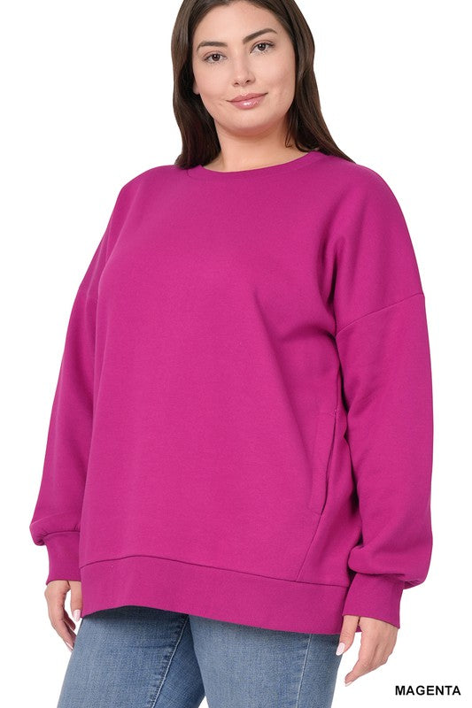 PLUS LONG SLEEVE ROUND NECK SWEATSHIRT