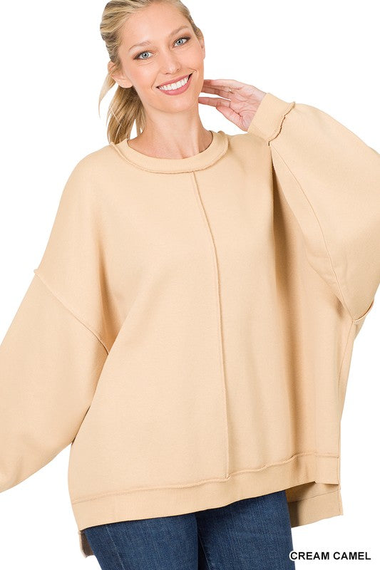 OVERSIZED EXPOSED-SEAM SWEATSHIRT