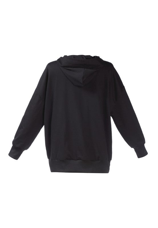 Melange Pullover Drawstring Hoodie