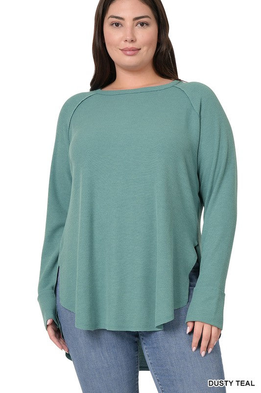 PLUS BABY WAFFLE RAGLAN SLEEVE TOP