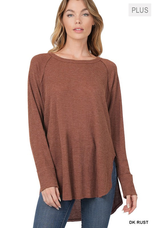 PLUS BABY WAFFLE RAGLAN SLEEVE TOP