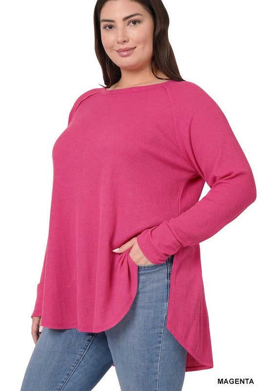 PLUS BABY WAFFLE RAGLAN SLEEVE TOP