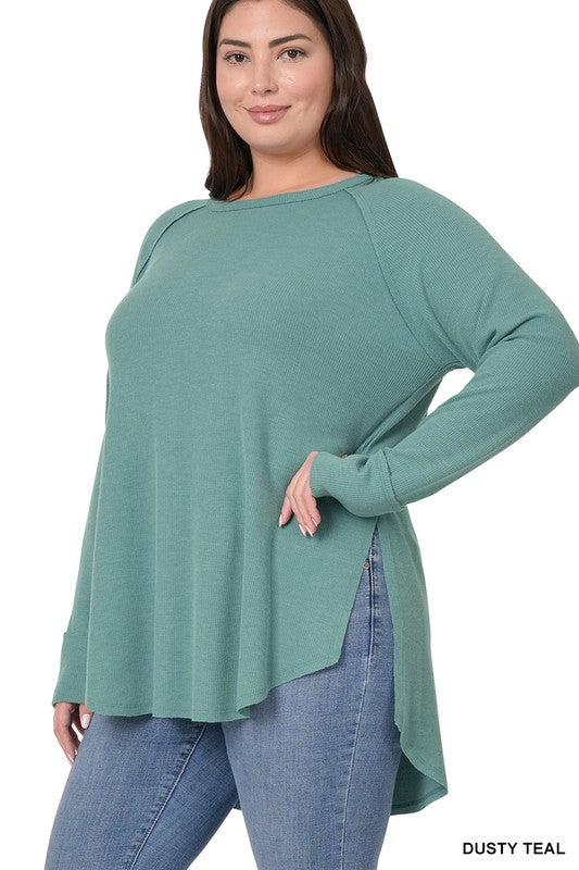 PLUS BABY WAFFLE RAGLAN SLEEVE TOP