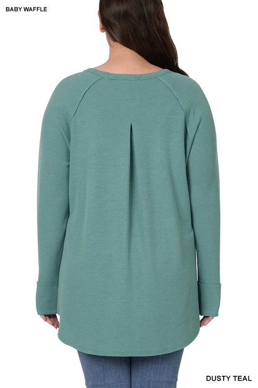 PLUS BABY WAFFLE RAGLAN SLEEVE TOP