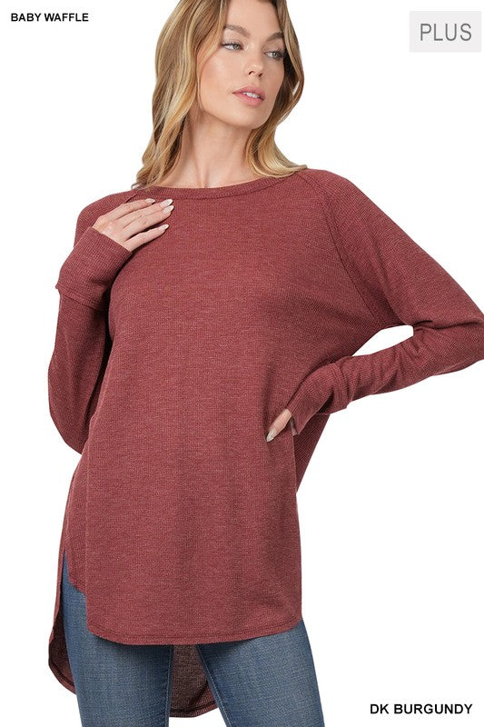 PLUS BABY WAFFLE RAGLAN SLEEVE TOP