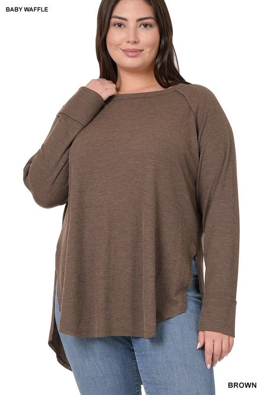 PLUS BABY WAFFLE RAGLAN SLEEVE TOP