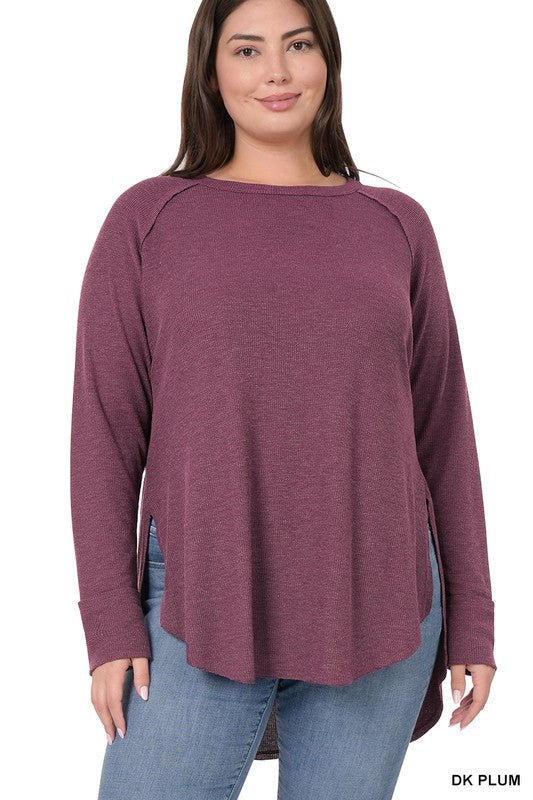 PLUS BABY WAFFLE RAGLAN SLEEVE TOP