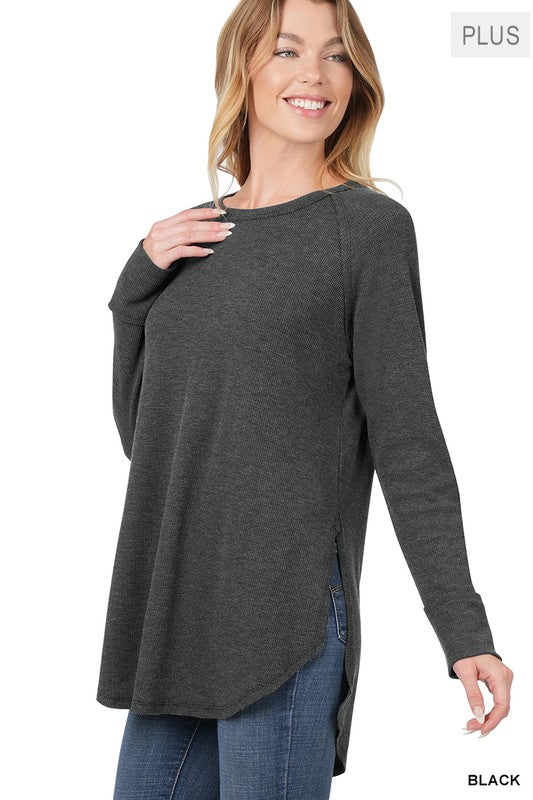 PLUS BABY WAFFLE RAGLAN SLEEVE TOP