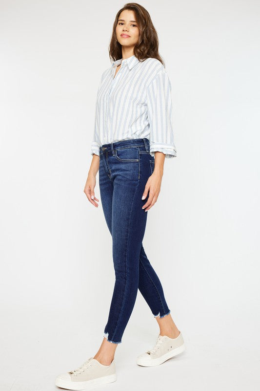 MID RISE ANKLE SKINNY JEANS-KC20009D