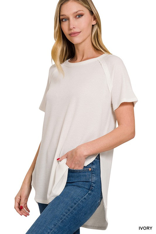 MELAGE BABY WAFFLE SHORT SLEEVE TOP