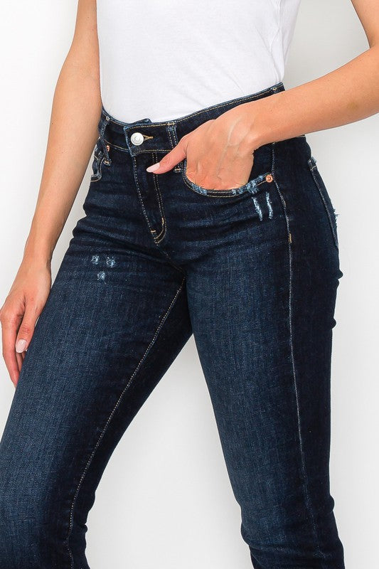 HIGH RISE SKINNY STRAIGHT JEANS