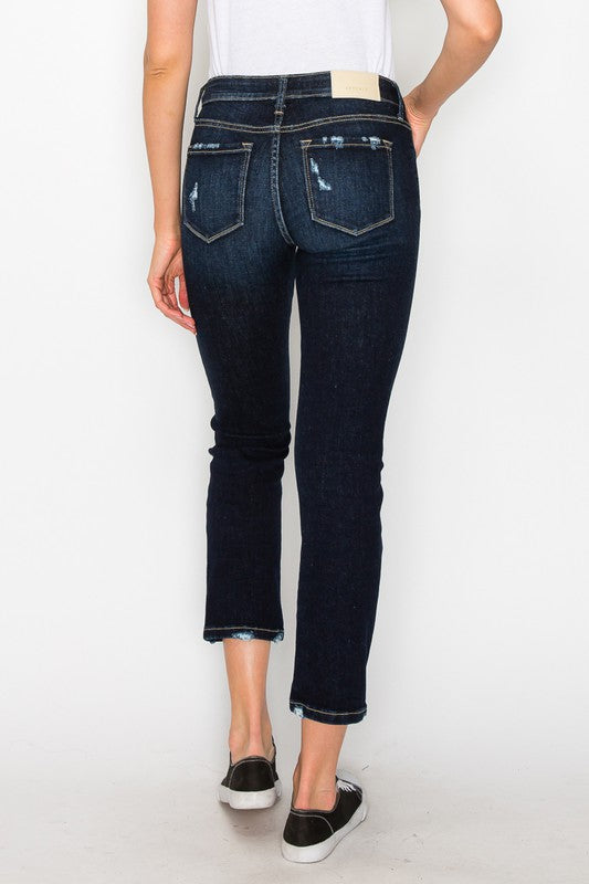 HIGH RISE SKINNY STRAIGHT JEANS