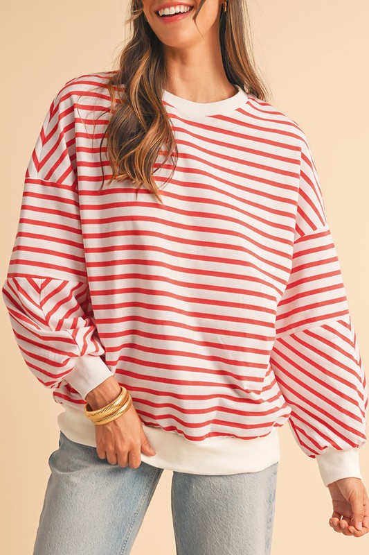 Drop Shoulder Crew Neck Loose Sweatshirt