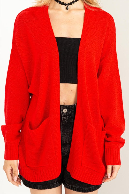 TRUE STORY OPEN FRONT CARDIGAN SWEATER