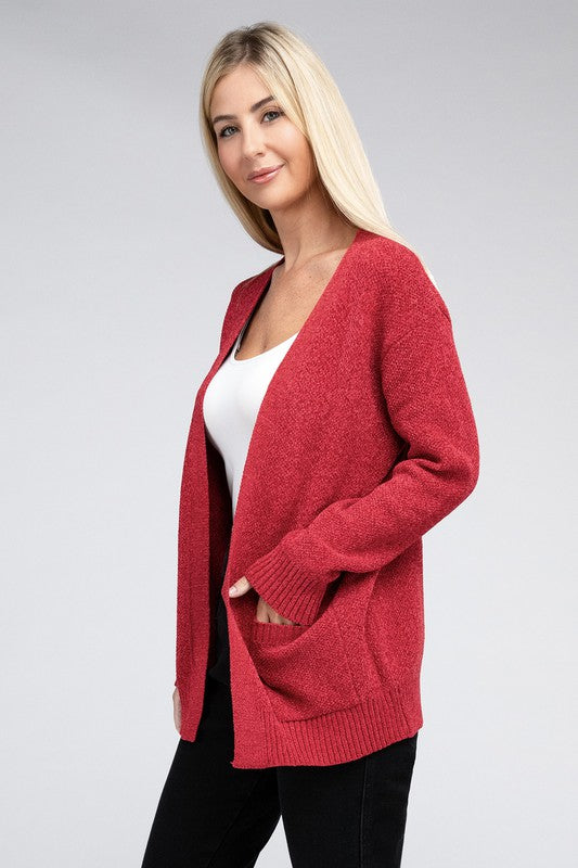 Melange Open Front Sweater Cardigan