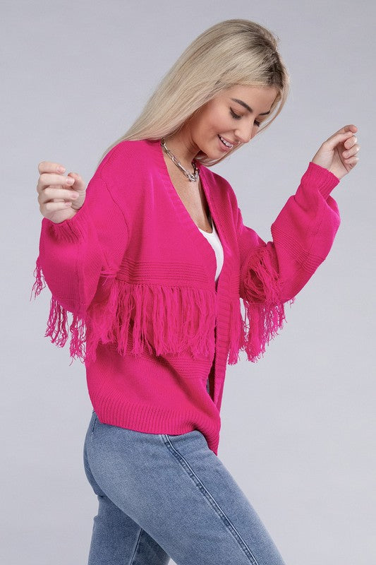 Tassel Open Cardigan