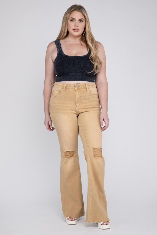 Plus Size High Rise Flare Jeans