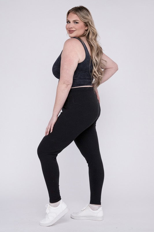 Plus Premium Cotton Full Length Leggings